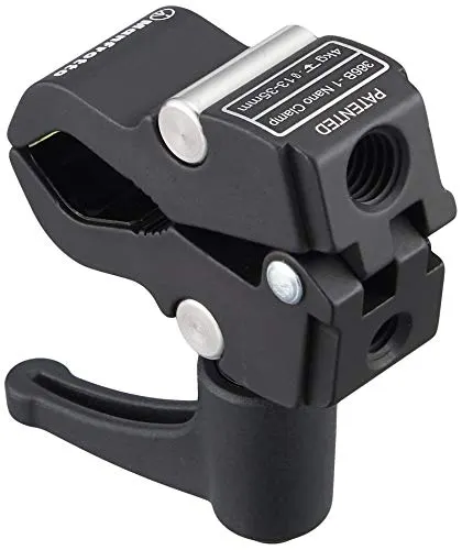 Abrazadera Manfrotto 386B-1 Nano para cámaras (Negra) - Imagen 2
