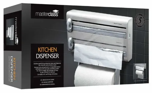 Dispensador de Papel Aluminio y Toallas de Cocina MasterClass, Acero Inoxidable - Imagen 2