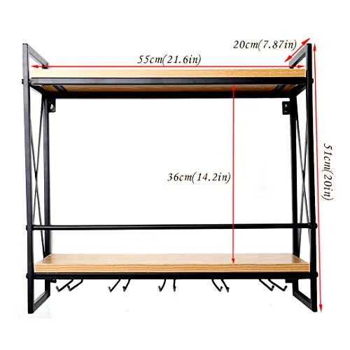 Estantería de Botellas de Vino Colgante 21,6in Tinyuet - Imagen 3