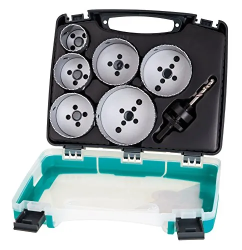 Juego de sierras de corona BIM Wolfcraft 7 piezas para instalaciones eléctricas