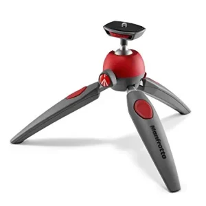 Mini trípode Manfrotto Pixi Evo rojo antracita – 4 secciones, 2.5 kg carga máxima