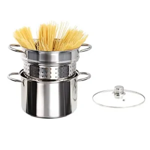 Olla para Pasta Livoo Feel Good Moments de Acero Inoxidable 6L MEP118 Gris