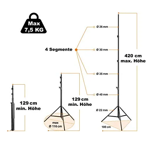 Soporte de luz Walimex pro WT-420 para fotografía y video - Imagen 2