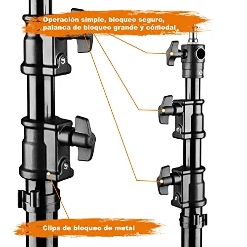 Trípode de Luz Walimex Pro AIR 290 – 290cm, 7kg, suspensión de aire - Imagen 7